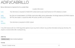 ADIF to Cabrillo conversion